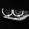 Μπροστινά Φανάρια Set Για Bmw 3 F30/F31 11-15 Led Angel Eyes Μαύρα H7/H7 Με Μοτέρ Depo