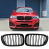 Καρδιές Μάσκας Για Bmw X3 F25 LCI 14-17 / X4 F26 14-17 M4 Look Με Διπλή Γρίλια Μαύρο Γυαλιστερό Με 7 Γρίλιες 2 Τεμάχια