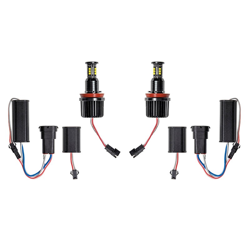 Λάμπες Led Για Angel Eyes Bmw 3 E90 / E92 / 5 E60 / X5 E70 / X6 E71 H8 120W Canbus Λευκές 2 Τεμάχια