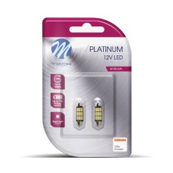 Λάμπες Led Σωληνωτές 41mm 9 Leds 12volt  Λευκό Φως M-Tech LB816W 2 Τεμάχια