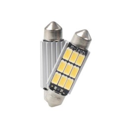 Λάμπες Led Σωληνωτές 41mm 9 Leds 12volt  Λευκό Φως M-Tech LB816W 2 Τεμάχια