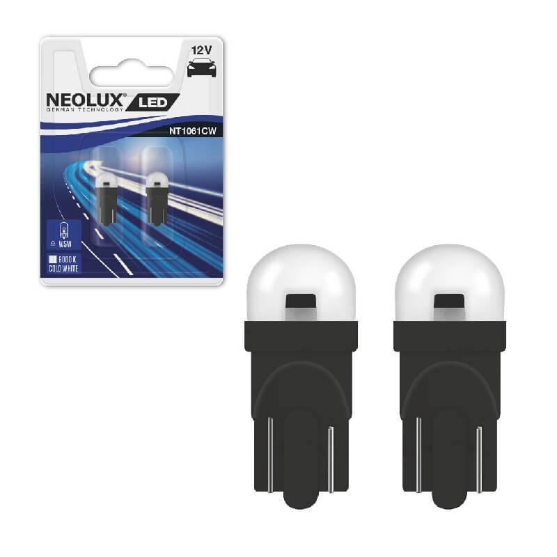Λάμπες Led T10 12volt 0.5watt Λευκές 6000k Neolux By Osram NT1061CW-02B 2 Τεμάχια