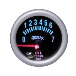 'Οργανο Πίεσης Λαδιού Racesport Mirror Look Φιμέ 52mm Με 7 Χρώματα