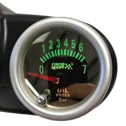 'Οργανο Πίεσης Λαδιού Racesport Mirror Look Φιμέ 52mm Με 7 Χρώματα