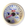 Όργανο Θερμοκρασίας Λαδιού Auto Gauge Λευκό 52mm Με 7 Χρώματα