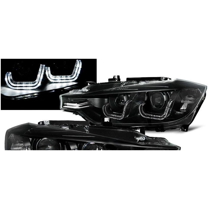 Φανάρια εμπρός led angel eyes για BMW F30 (2011+) - για εργοστασιακά xenon , χωρίς λάμπες (Η7) - σετ 2τμχ.