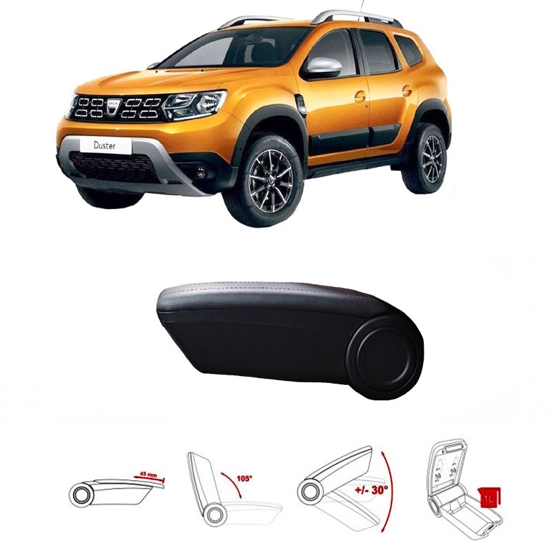 Κονσόλα Χειροφρένου Τεμπέλης Armster OE1 TR Limited Με Usb Για Dacia Duster 2018+ Χωρίς Εργοστασιακό Τεμπέλη Μαύρο Χρώμα Με Κόκκ